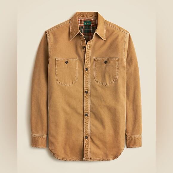 J.Crew Flannel-lined duck canvas shirt-jacket